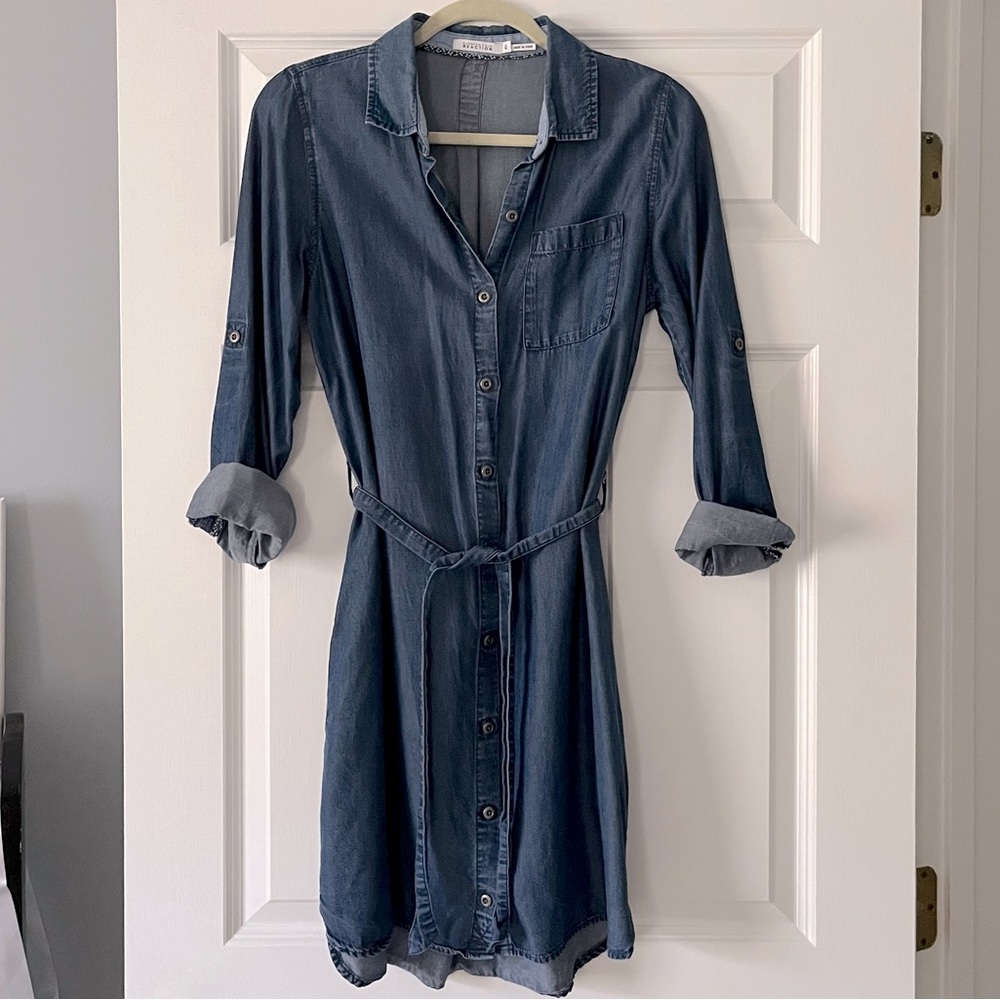 chambray shirt-dress